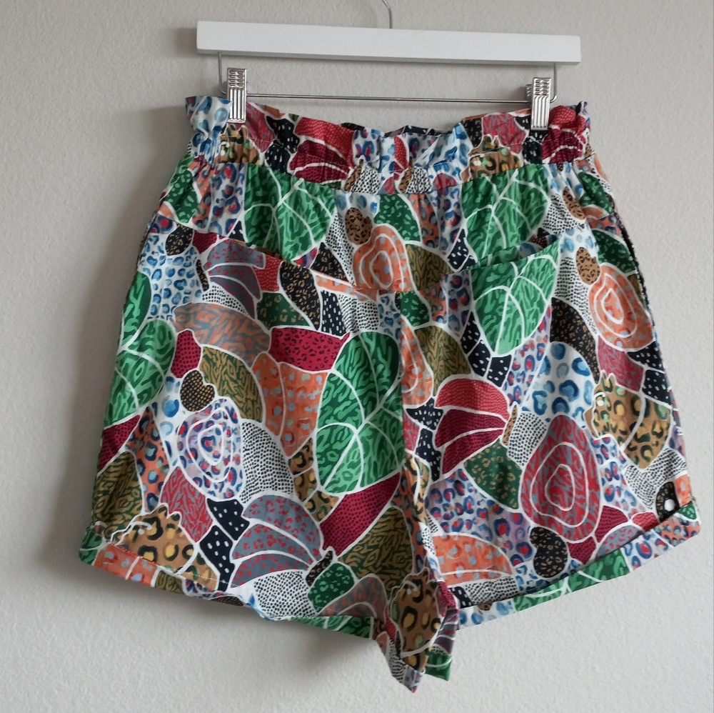 Farm Rio × Anthropologie Poplin Swing High Rise Pull On Shorts L - Picture 14 of 15